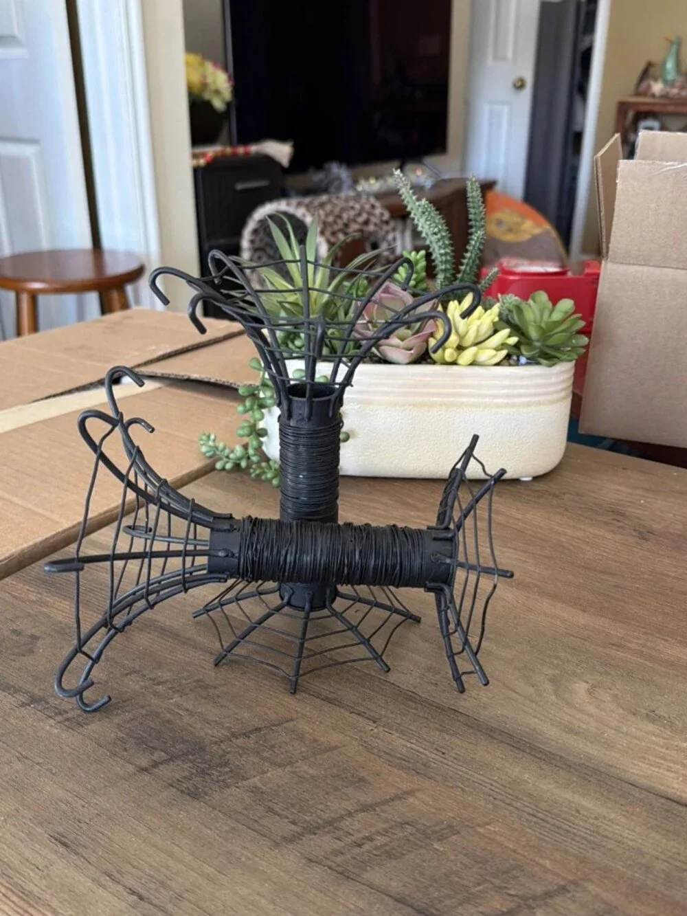 Black Metal Spiderweb Halloween Taper Candle Holder - Set of 2